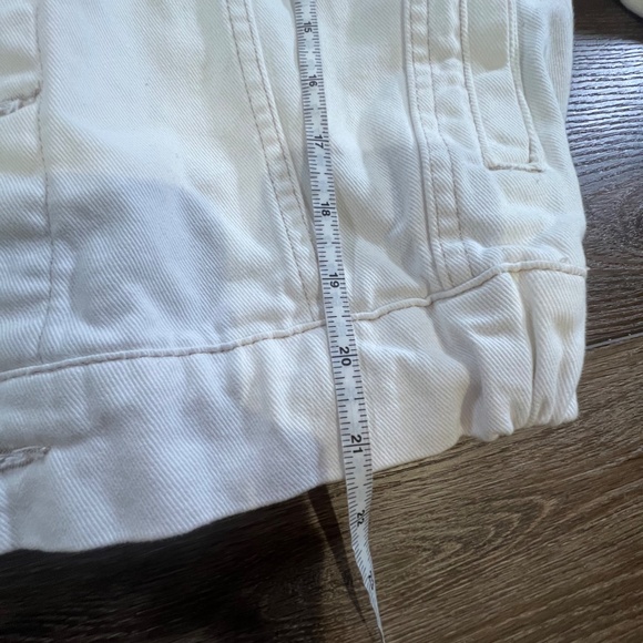 Zara Women's White Denim Jean Jacket with Gray Sweatshirt Removable Hood S NWT - Picture 7 of 10
